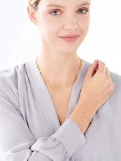 Apart Złoty naszyjnik, paper clip< Naszyjniki