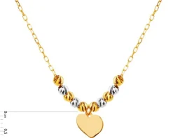 Apart Złoty naszyjnik z kulkami, ankier - serce< Naszyjniki