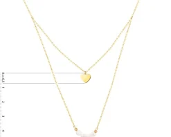 Best Apart Złoty naszyjnik z perłami, ankier - serce